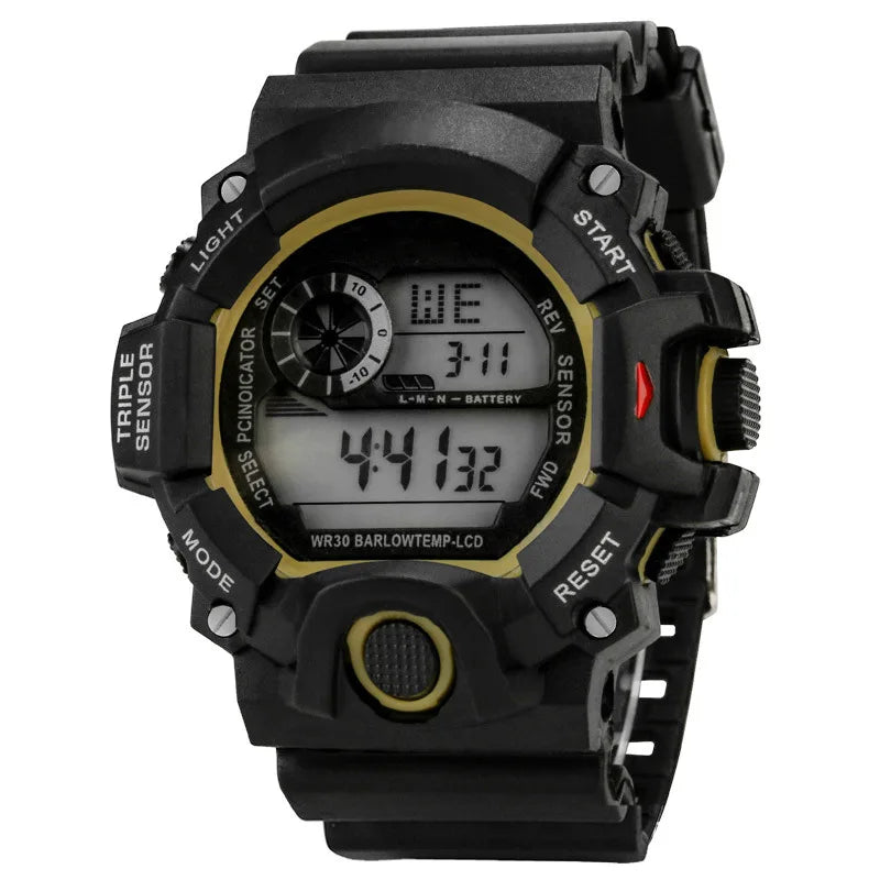 YIKAZE Y73 Men's Watch Digital Sports Electronic Wristwatch Multifunctional Waterproof Luminous Alarm Male's Sports Watch Clock