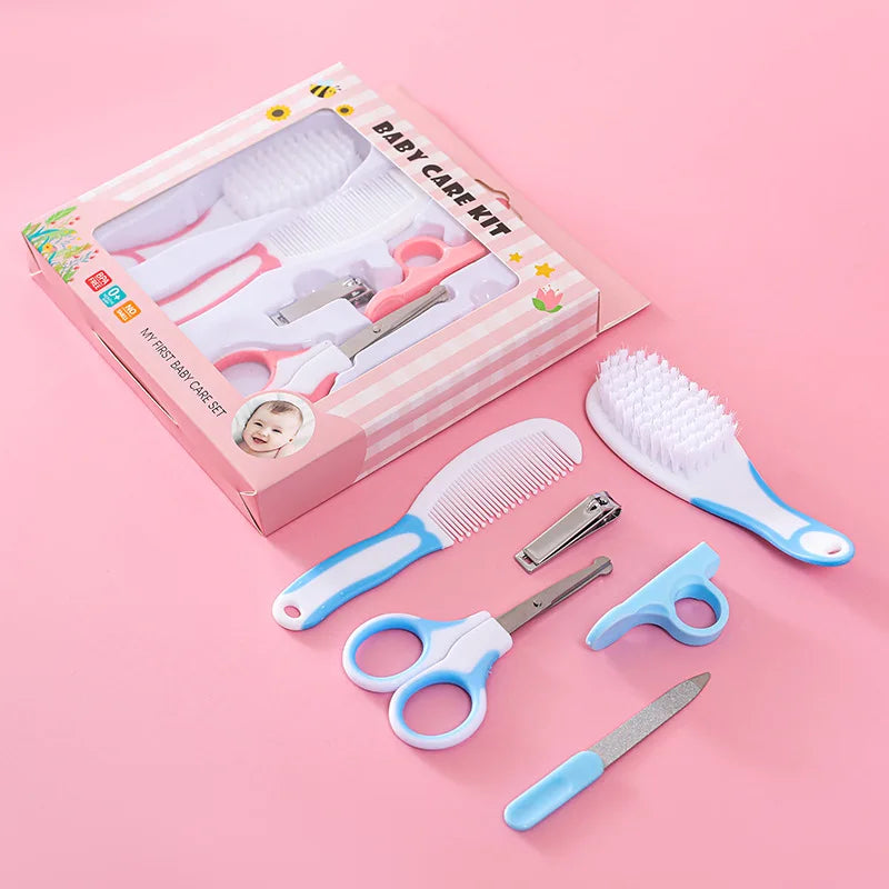 Baby Care and Cleaning 6-piece Nail Clipper Combination Set baby Safety Comb Brush Gift Box Wholesale New Born Baby Essentials