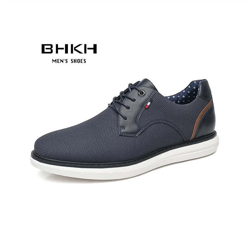 2025 Spring/Summer New Men Shoes Comfy Luxury Brand Men Casual Shoes Lace Up Business Style Dress Shoes BHKH Men Shoes
