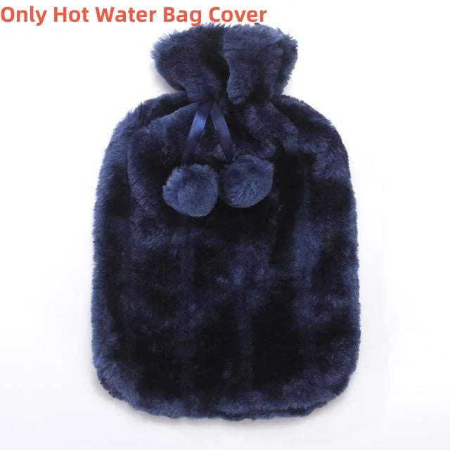 2L Hot Water Bottle Cover Rubber Hot Water Bags Winter Plush Hand & Feet Warmer Explosion-Proof Water Bottle Cover For Hot Water