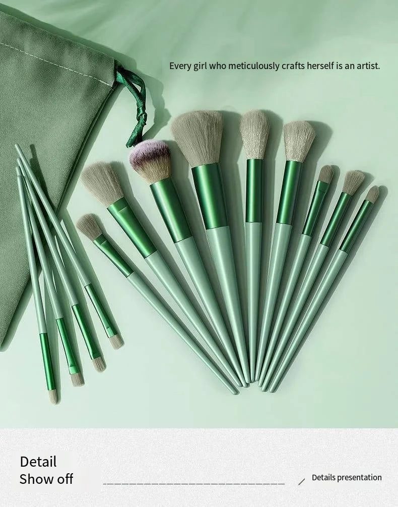 13-Piece Makeup Brush Set - Full Set of Eyeshadow & Blush Brushes, Soft Bristle Beauty Tools for Beginners