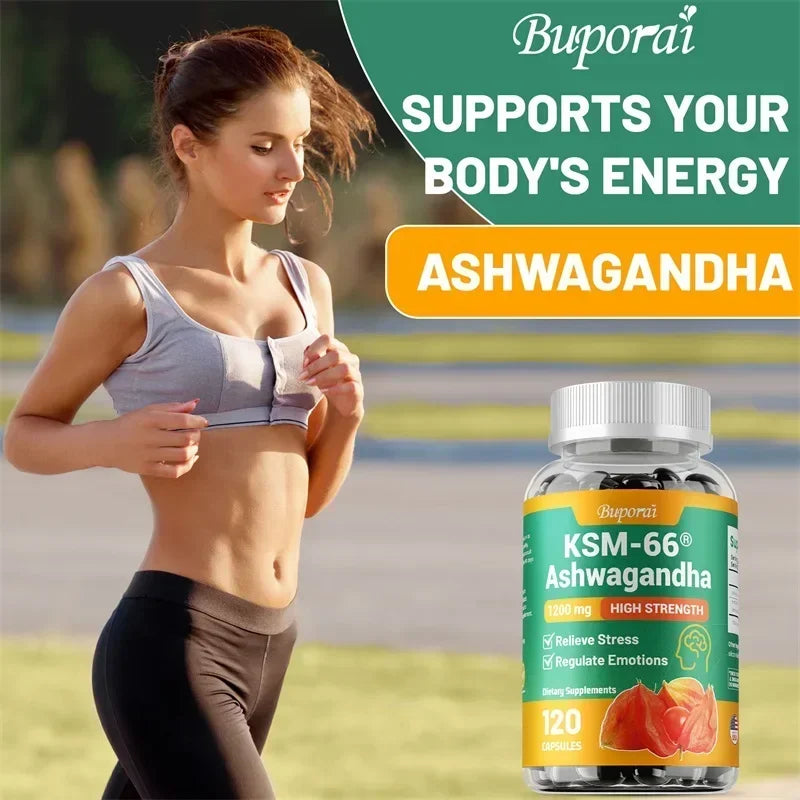 Organic KSM-66 Ashwagandha Root Extract Stress Relief – High Absorption Root Powder – Mood Support & Natural Immune Boost