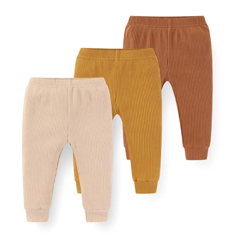 3-Piece Solid Color Baby Unisex Trousers Simple Newborn Boy Girl Pants Four Seasons Infant Clothes 0-24 Months Toddler Outfits