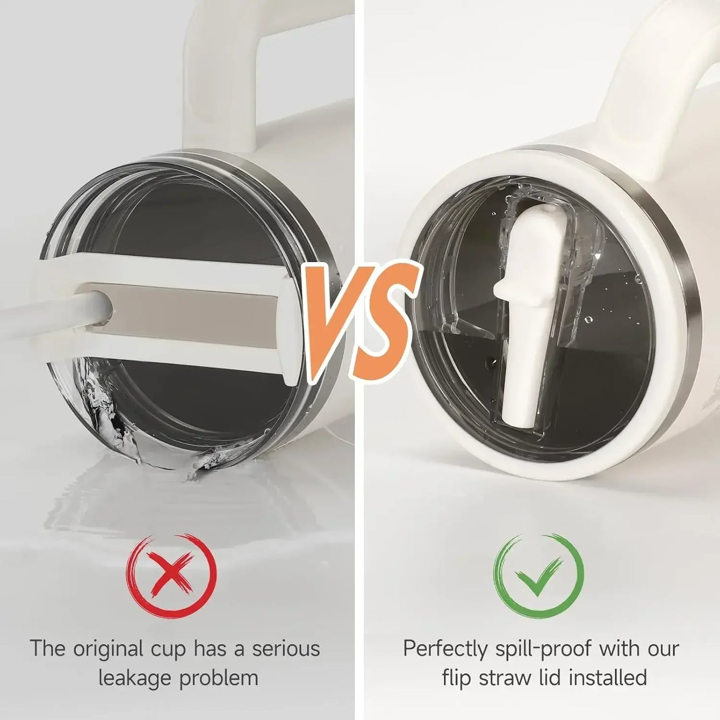 40oz Flip Straw Leak Proof Lid for Stanley H2.0 Quencher ProTour Tumbler Lid Replacement for Stanley Cup Accessories Straw Cover