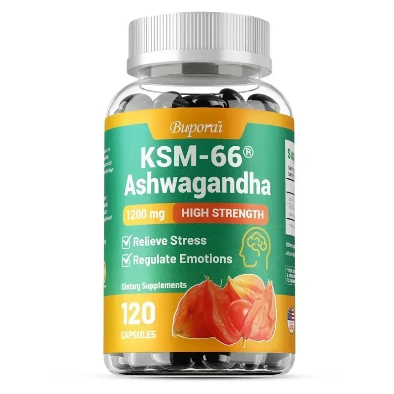 Organic KSM-66 Ashwagandha Root Extract Stress Relief – High Absorption Root Powder – Mood Support & Natural Immune Boost