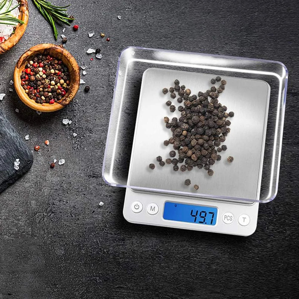 2kg/3kg/500g Small Digital Food Scale Accurate Weighting Multifunction Kitchen Scale Jewelry Lab Carat Powder Scale for Home Use