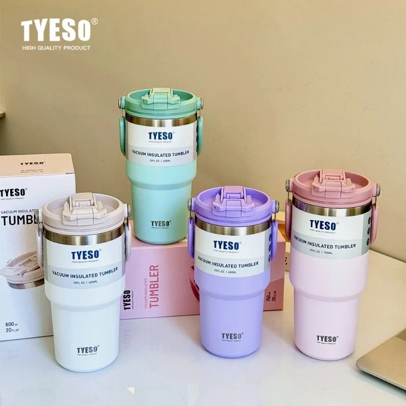 Tyeso Stainless Steel Coffee Cup Cold And Hot Double-layer Insulated Cup Tumbler Thermo Water Bottle Car Travel Mug Vacuum Cup