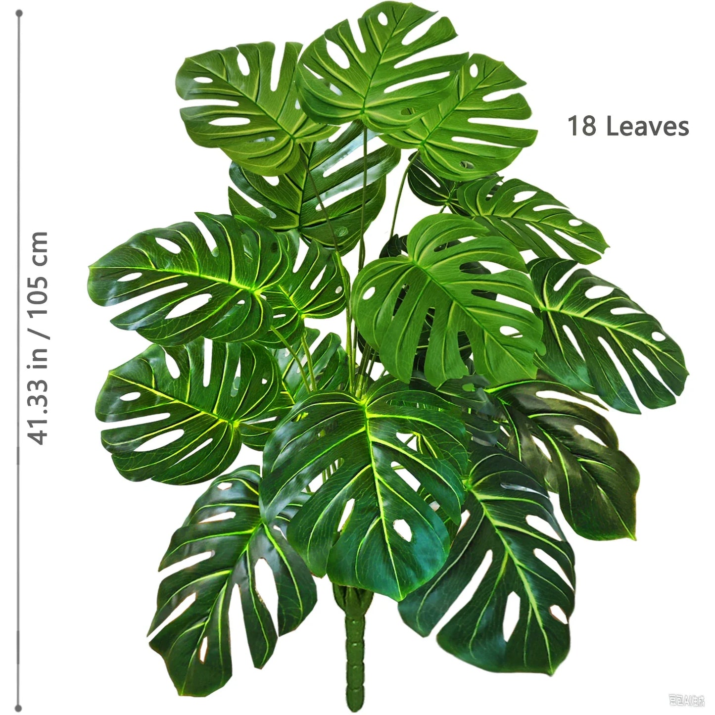 40-130cm（51.18in） Artificial Monstera Plant Fake Palm Tree Plastic Turtle Leaf Green Plant for Home Garden Room Office Decor