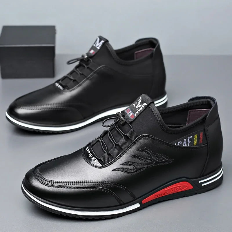 2023 Leather Shoes Men's Breathable Leather Shoes Soft Leather Soft Sole Casual Flat Shoes Men's Business Dress Casual Shoes