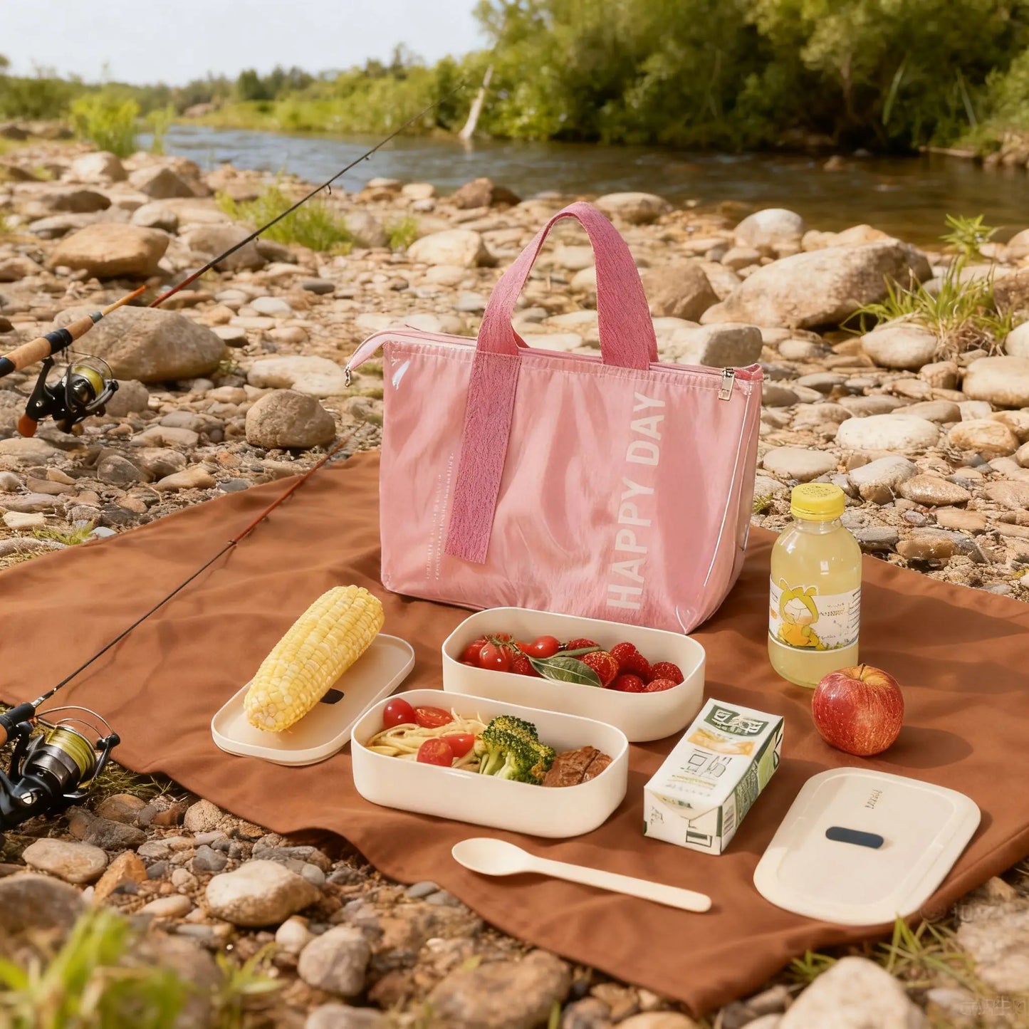 1pc Picnic Bag Insulation Bento Pack Lunch Bag Large Capacity Heavy-duty Aluminum Foil Portable Picnic Food Storage