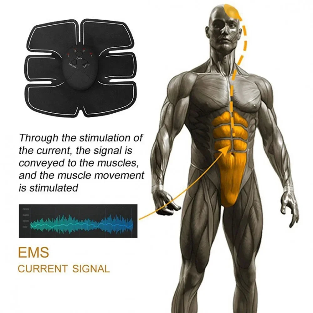 Smart EMS Muscle Stimulator Fitness Trainer Abdominal Training Electric Weight Loss Body Slimming Massager ABS Fitness Exercise