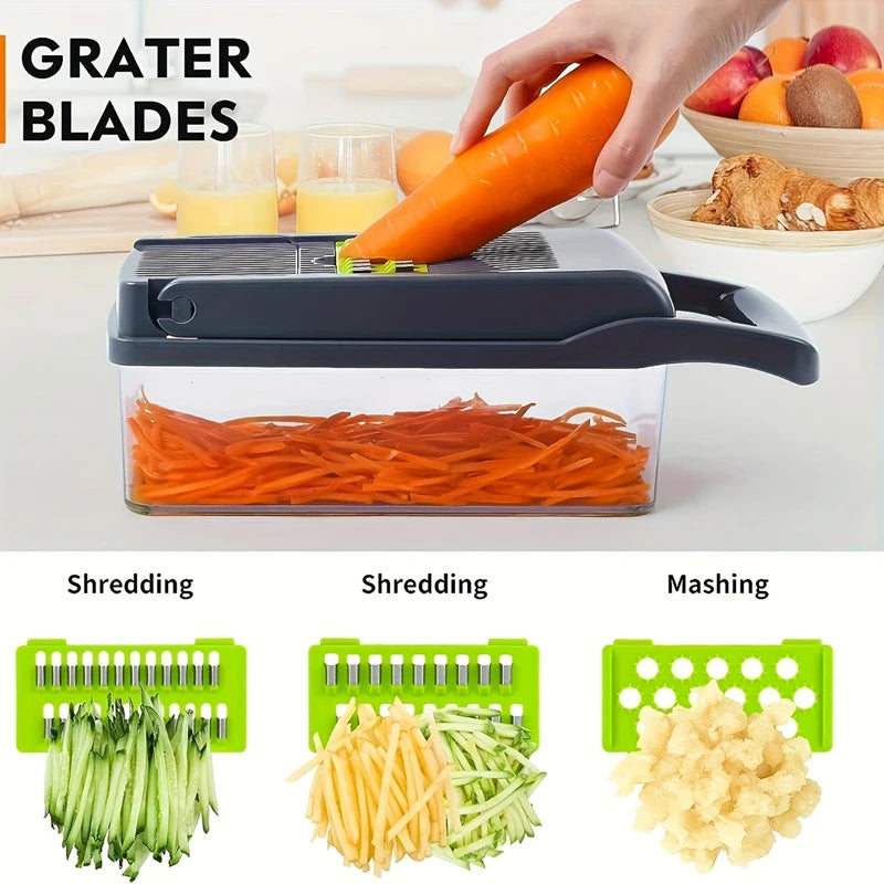 Multifunctional Vegetable Chopper 14 In One Chopper Handle Food Grate Chopper Kitchen Vegetable Slicer Dicing Machine Cutting