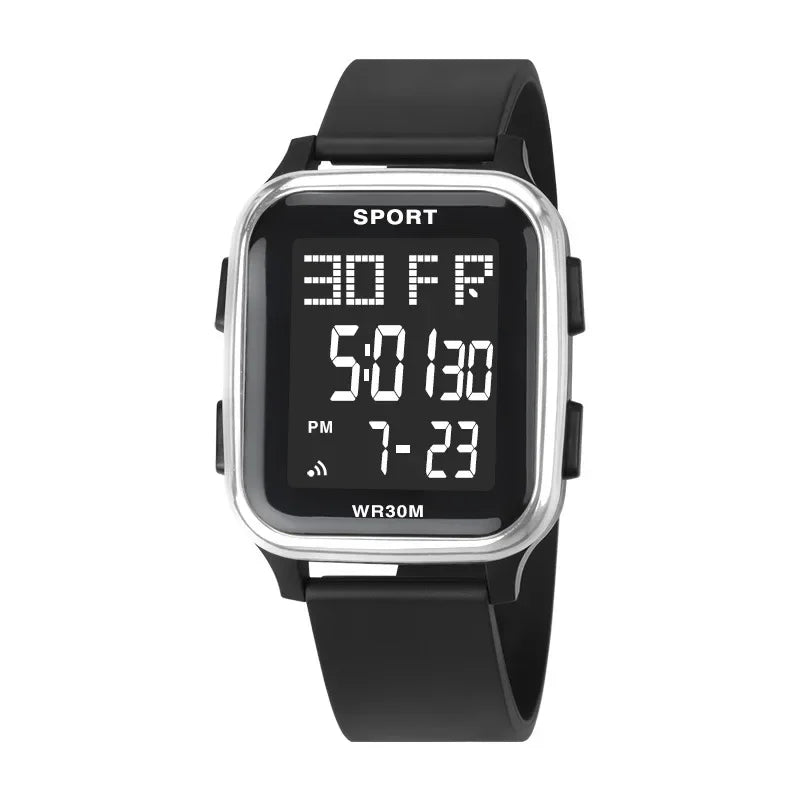 YIKAZE Sports Watch for Men Waterproof Multifunction Electronic Watch Ultra-thin Men's LED Digital Wristwatch for Man Student