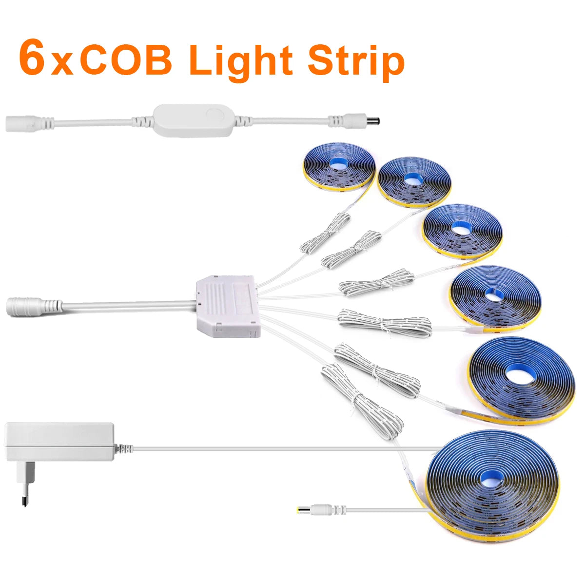 12V COB LED Strips Tape DIY Smart Closet Wardrobe Under Cabinet Light Ribbon With Tuya Smart Life WIFI Control LED Light Switch