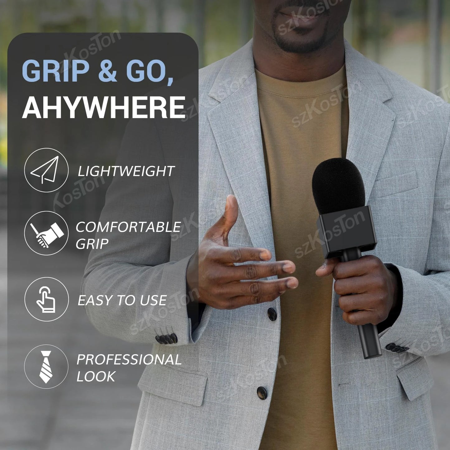 Wireless Lavalier Microphone Handheld Stick for DJI Rode Wireless GO Mic Handle Stand Adapter for YouTube TikTok Live Streaming