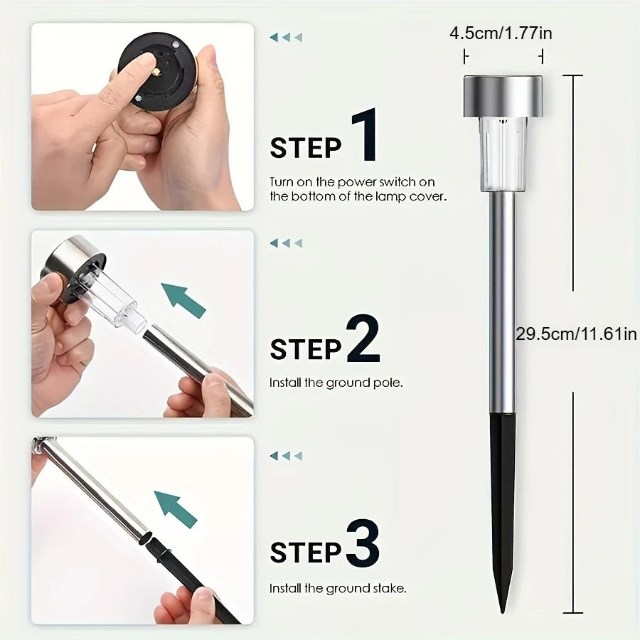 Solar LED Landscape Lawn Lights Garden Villa Outdoor Waterproof Decoration for Durable Lighting of Sidewalks Courtyards 10 PACK