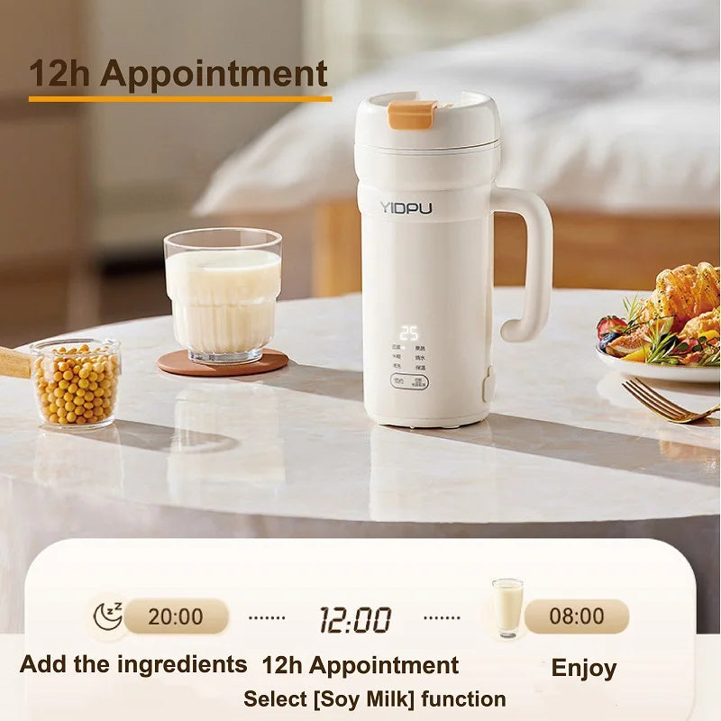 350ml Mini Soy Milk Machine12h Appointment Filter-free Wall Breaking Machine Mixer Portable Electric Juicer Cup Multifunctional