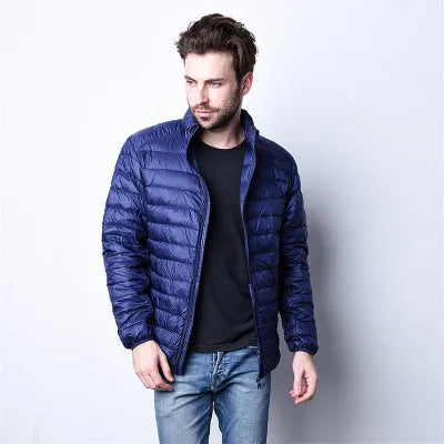 Winter Fashion Ultralight Duck Down Jacket Mens Hooded Streetwear Light Feather Coat Waterproof Warm Mens Clothing M-5XL