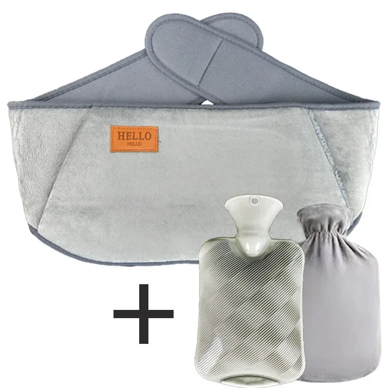 3-Piece Set Hot Water Bag Filling Water Type Hot Water Bottle Cover Plush Animal Belt Winter Menstrual Women Belly Hand Warmer