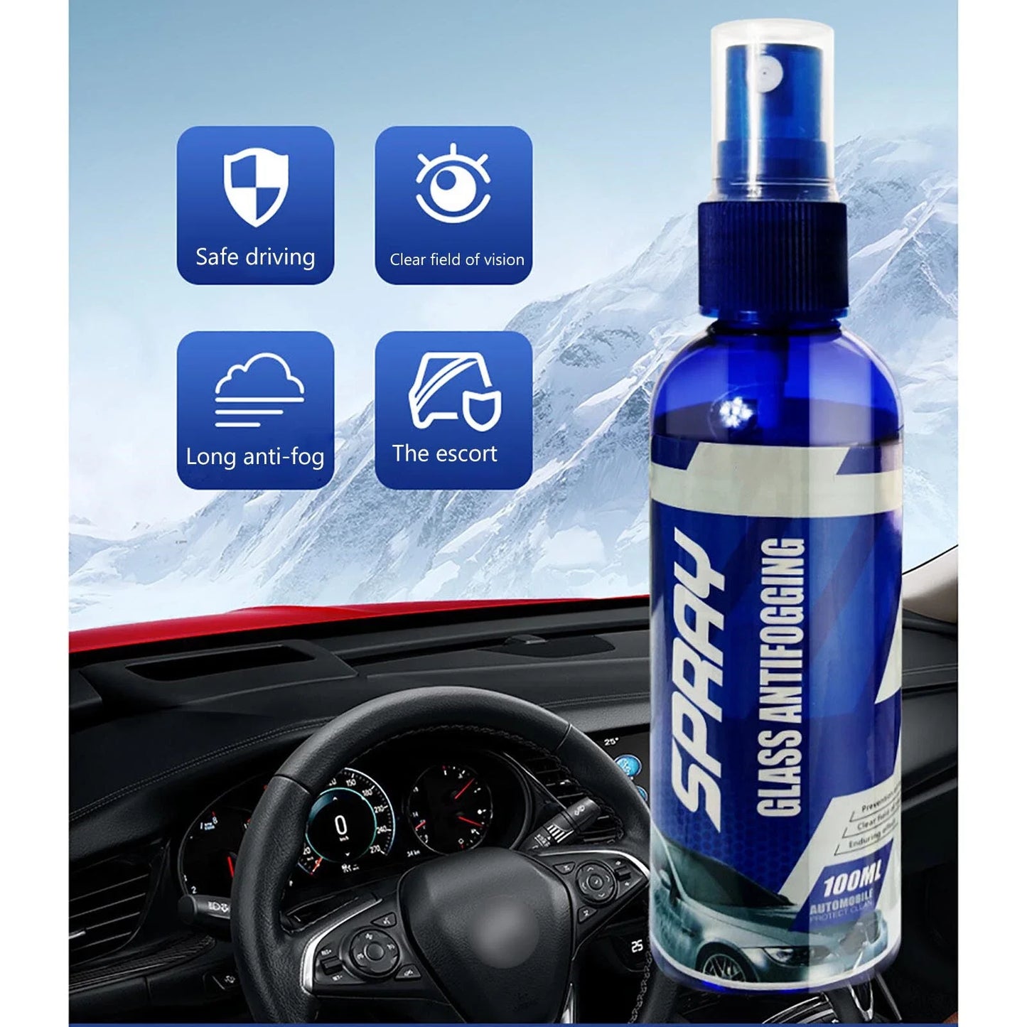 1/2/3/4/5PCS Anti-Fog Car Defogger Glass Cleaner Spray For Automotive Interior Glass  anti fog spray