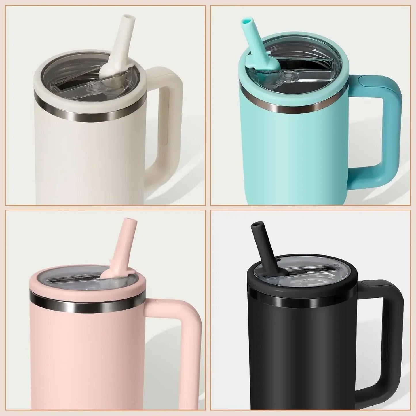 40oz Flip Straw Leak Proof Lid for Stanley H2.0 Quencher ProTour Tumbler Lid Replacement for Stanley Cup Accessories Straw Cover