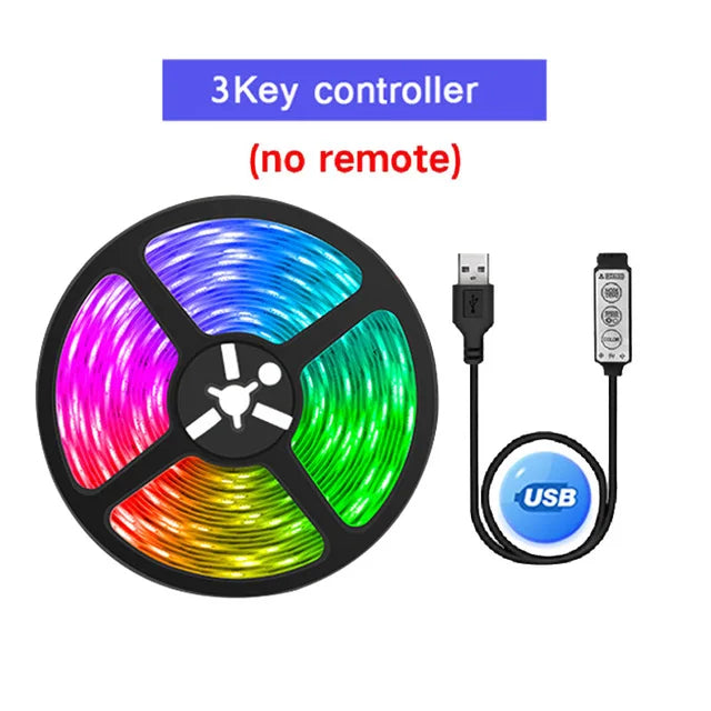 USB LED Strip Lights RGB 5050 LED Light Music Sync Color Changing TV Backlight Flexible LED Lamp Tape Ribbon for Party Home Deco