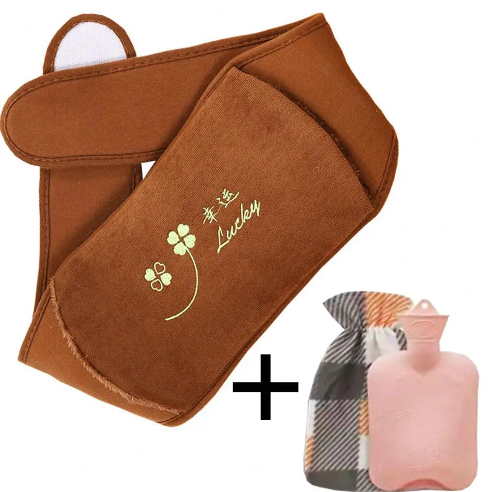 Warm Water Bottle Set Sealed Portable Keep Warm Thickened Plush Hot Water Bottle Belt Warm Water Bottle Belt for Office