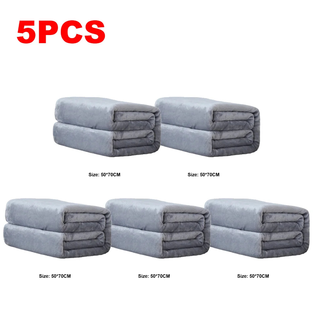 1-10PCS Flannel Fleece Blanket Winter Cozy Soft Blankets Multifunctional Farley Plush Blanket Cover Thermal Mat For Home Office