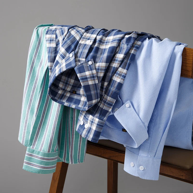 Summer 100% Pure Cotton Men Shirts Short Sleeve Dress Shirts Male Slim Social Business Blouse Solid Color Oxford Shirt 7XL 8XL