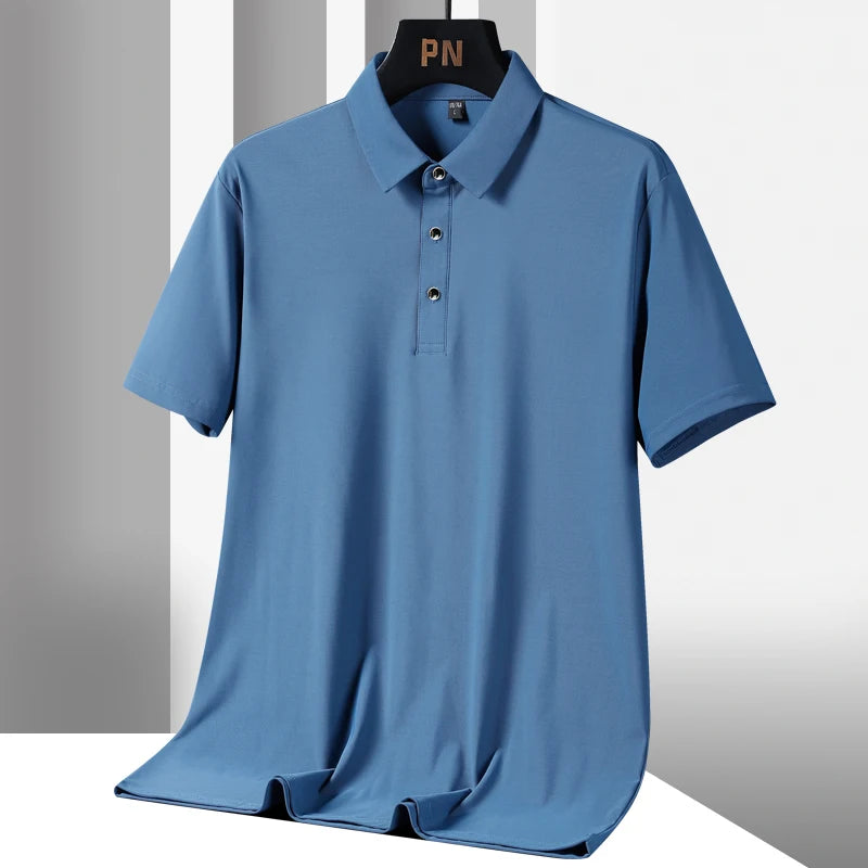 Summer Plus Size 7xl 8xl 9xl Polo Shirt Men Quick Dry Ice Silk Breathable Polo Men's Oversize Business Polo Shirt Brand Clothing