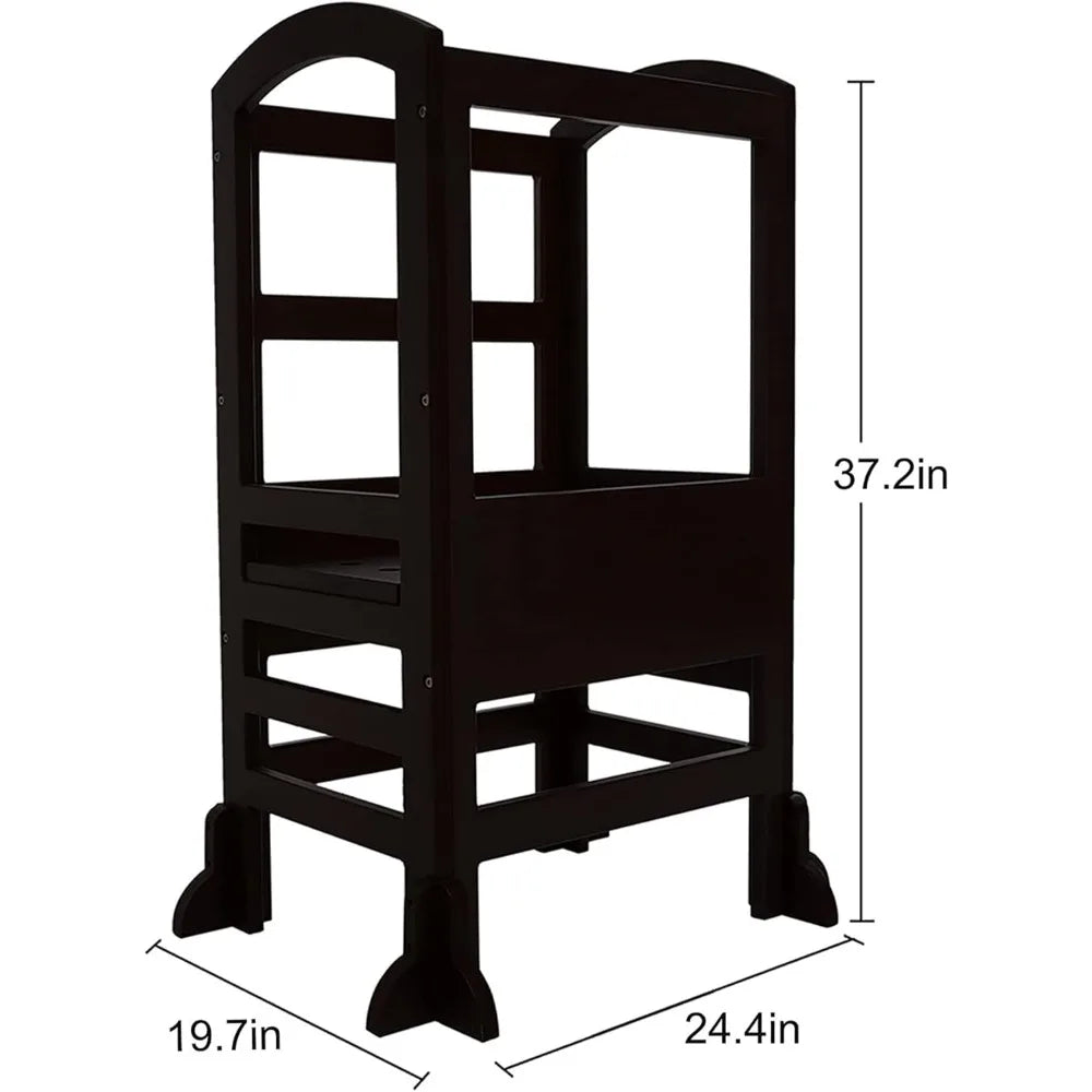 LT02B Kids Kitchen Adjustable Height Toddlers Children Learning Step Stool Tower with 4 Changeable Heights for Kitchen and Bath