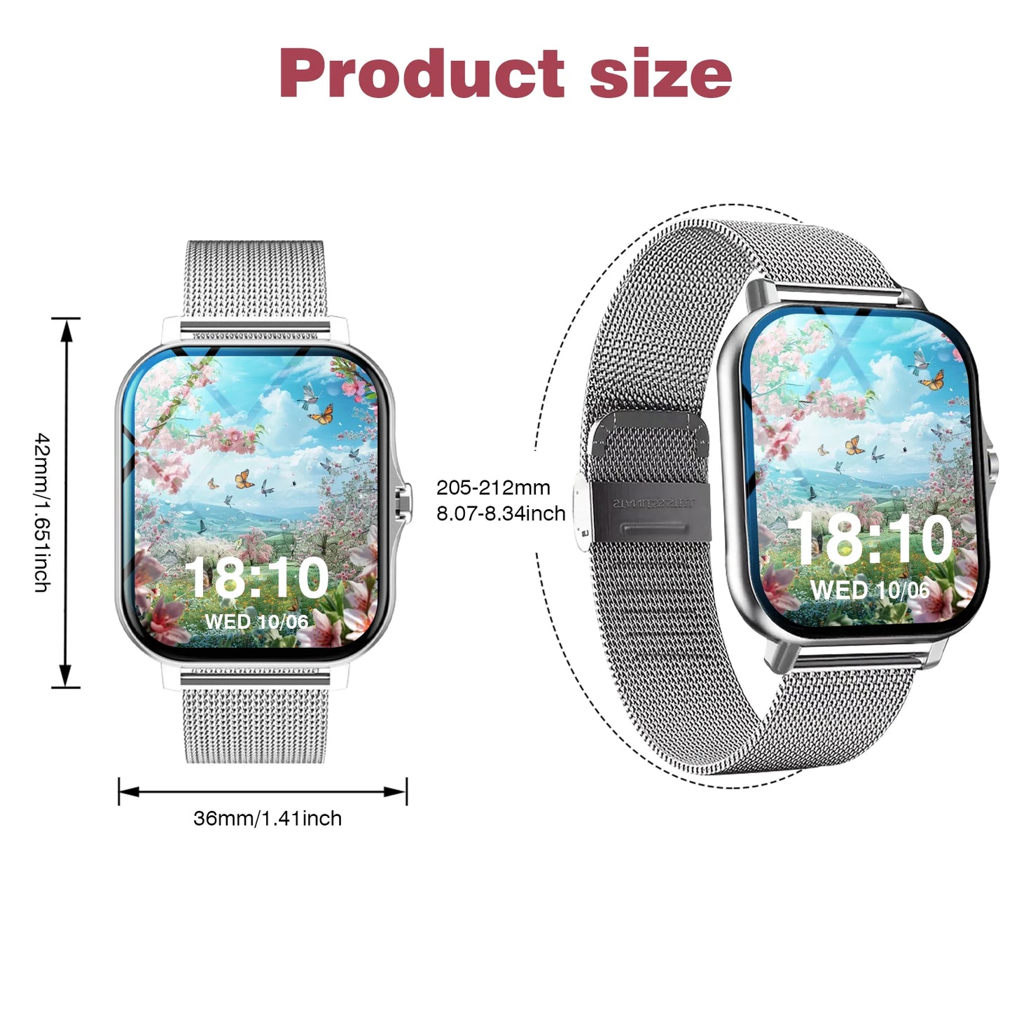 Smartwatch, phone answering/calling, multi-sport mode, message reminder view, suitable for men/women
