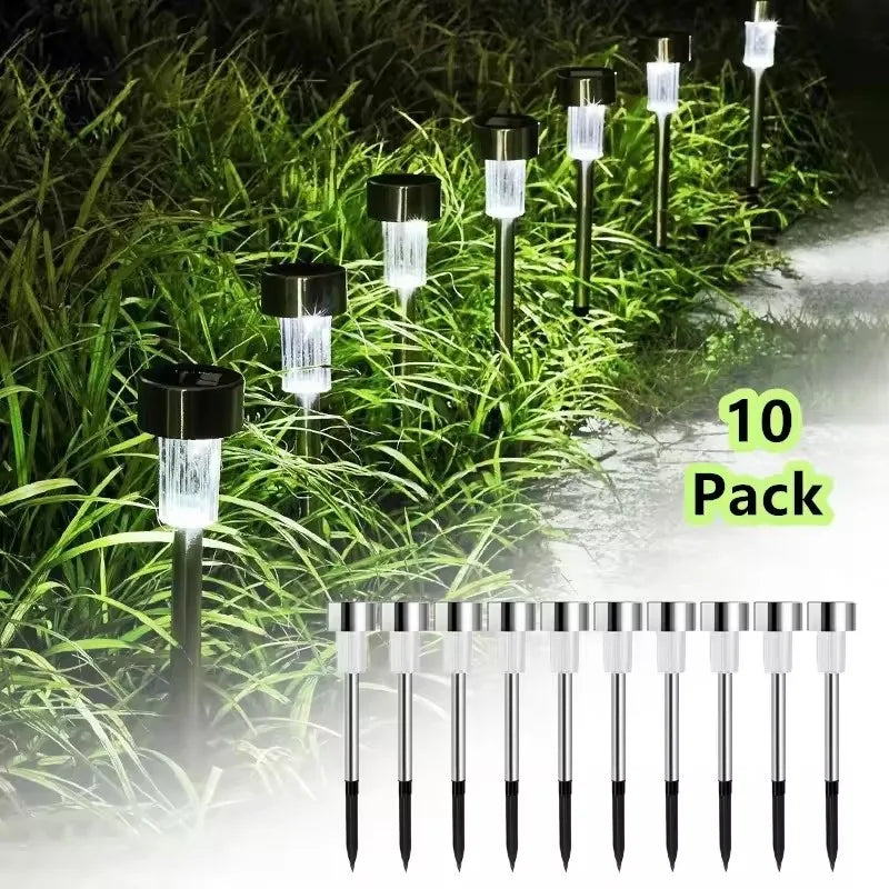 Solar LED Landscape Lawn Lights Garden Villa Outdoor Waterproof Decoration for Durable Lighting of Sidewalks Courtyards 10 PACK