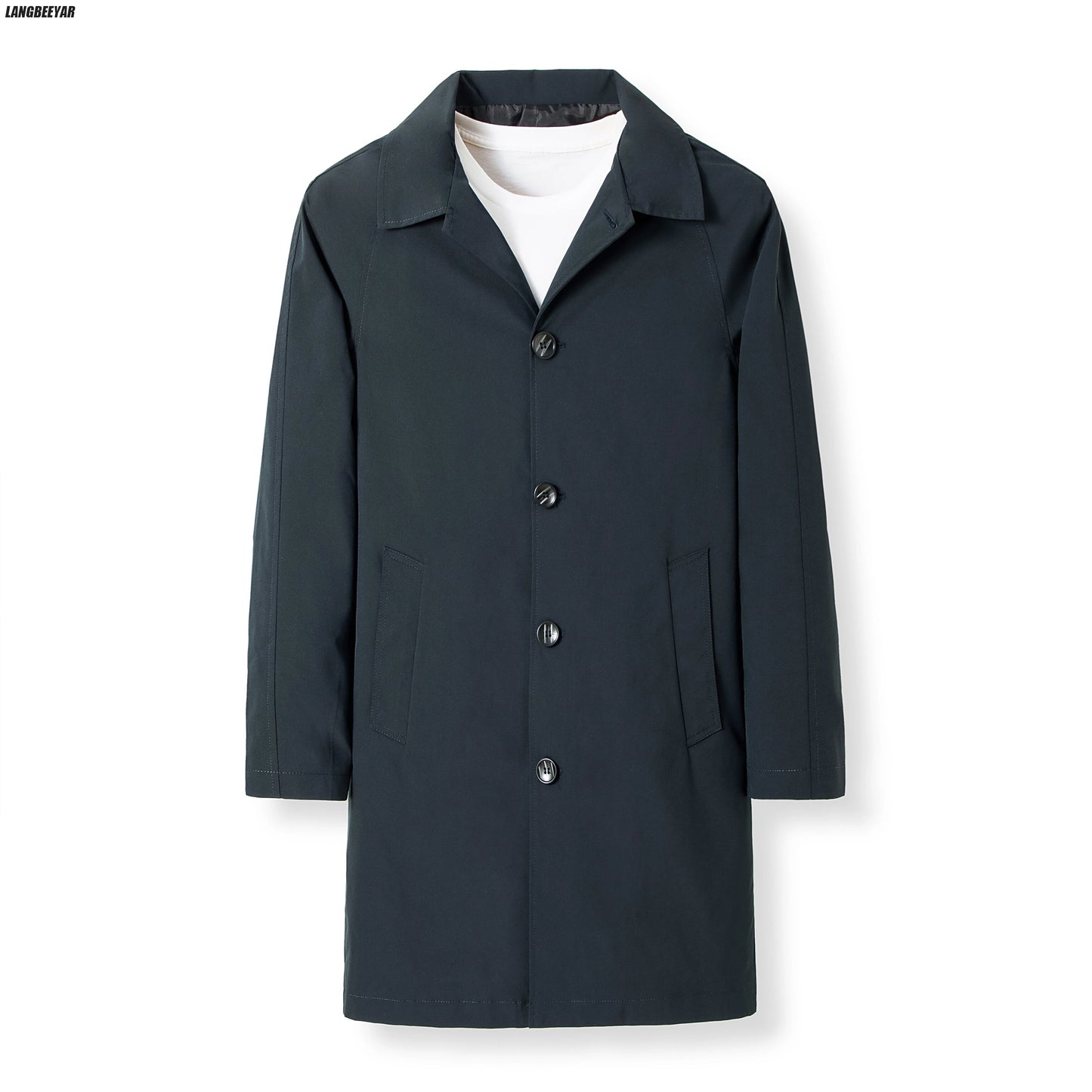 Top Quality Korean New Brand Casual Fashion Long Men Trench Coat  Windbreaker Overcoat Slim Fit Long Jacket Men Clothing