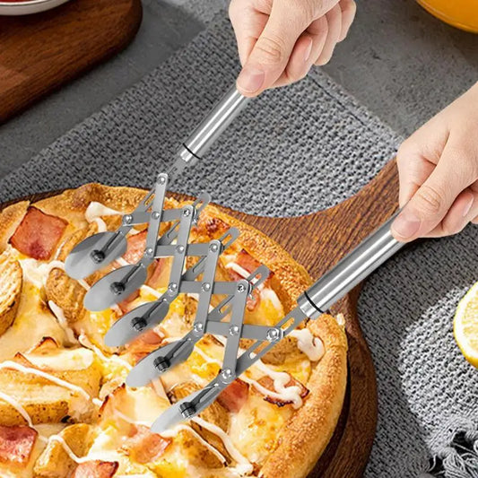 3/5 Wheel Cutter Dough Divider Knife Flexible Roller Blade Pizza Pastry Peeler Adjustable Stainless Steel Baking Pan Tool
