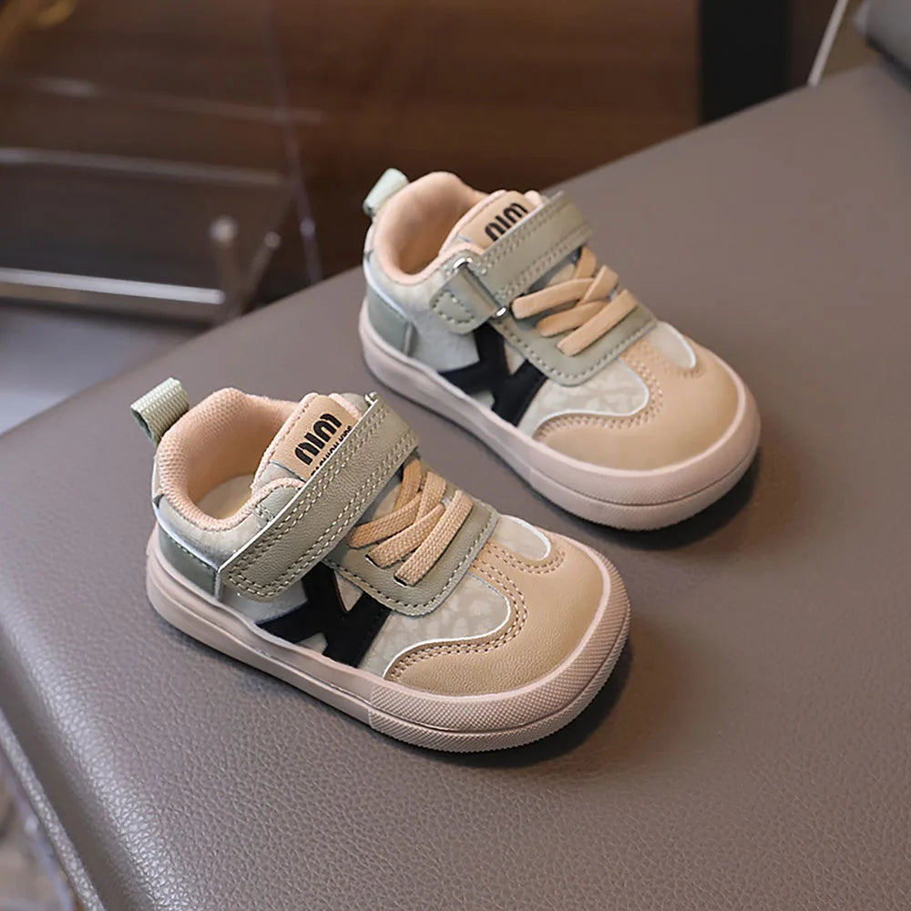 PU Leather Children Shoes Designers Kid's Sneakers Ergonomics Soft-soled Girl's Sneakers Anti-slippery Sport Shoes Toddler Shoes