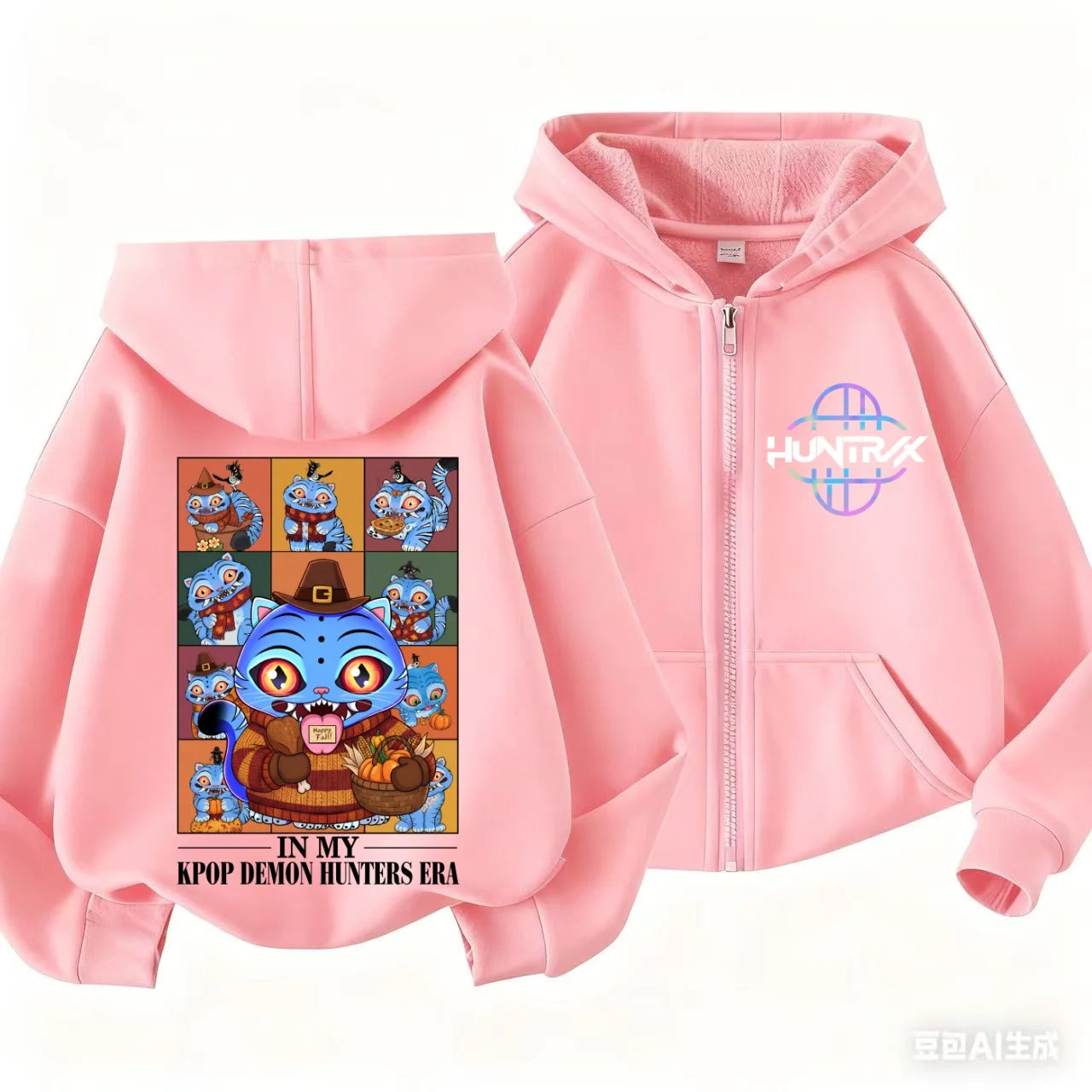 Y2k Cartoon Zip Up Sweatshirts Kpop Demon Hunters Hoodie Children Clothes Kid Girl Boy Sweatshirt Zipper Hoody Baby Casual Top