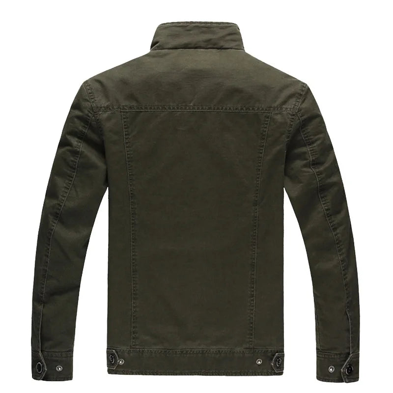 2024 New Cotton Jacket Men's Wild Hunting Windproof Multi-Pocket Work Jacket Autumn Casual Army Green Mountain Climbing Coat