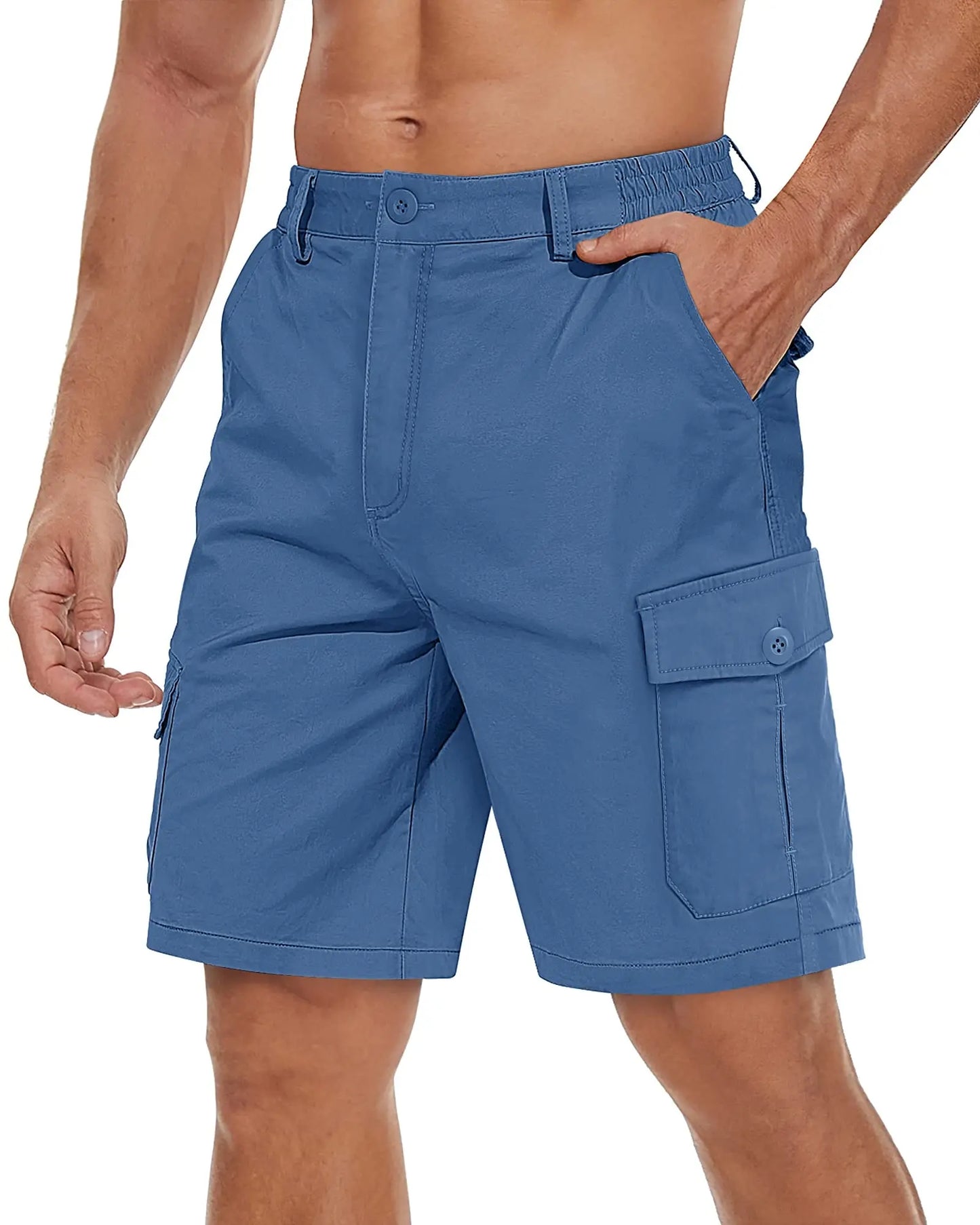 TACVASEN Summer Breathable Cotton Cargo Shorts Mens Casual Multi-pockets Twill Work Shorts Hiking Camping Short Pants Outdoor