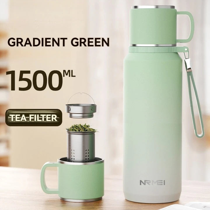 1.5L Thermos water bottle Stainless Steels Vacuum Flask Hot Coffee tea Water Heat Preservation Bottles Cold Tumbler drinkware