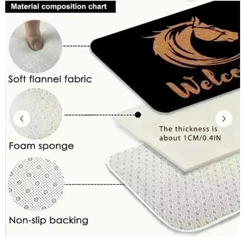 1pc Stitch Welcome Doormat Vibrant Floral Design Perfect for Home Entry Bedroom and Bathroom Doors Easy To Clean Hand Wash Only