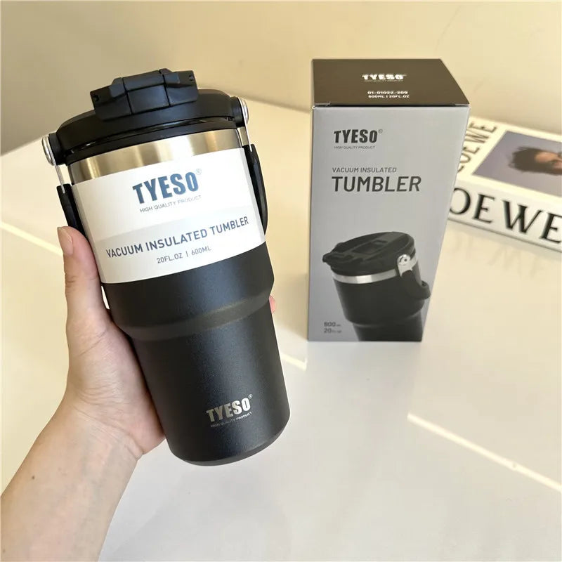 Tyeso Stainless Steel Coffee Cup Cold And Hot Double-layer Insulated Cup Tumbler Thermo Water Bottle Car Travel Mug Vacuum Cup