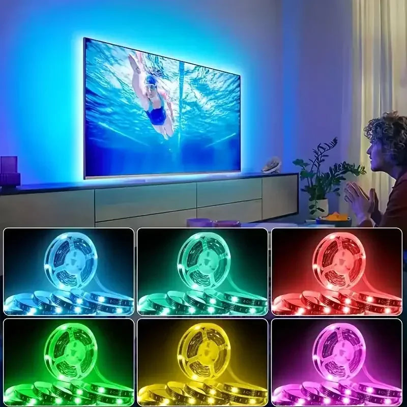 TV Led Backlight for 50-75inch USB Led Strip Light APP Remote Control Music Sync Smart RGB Led Light for Game Room Ambient Light