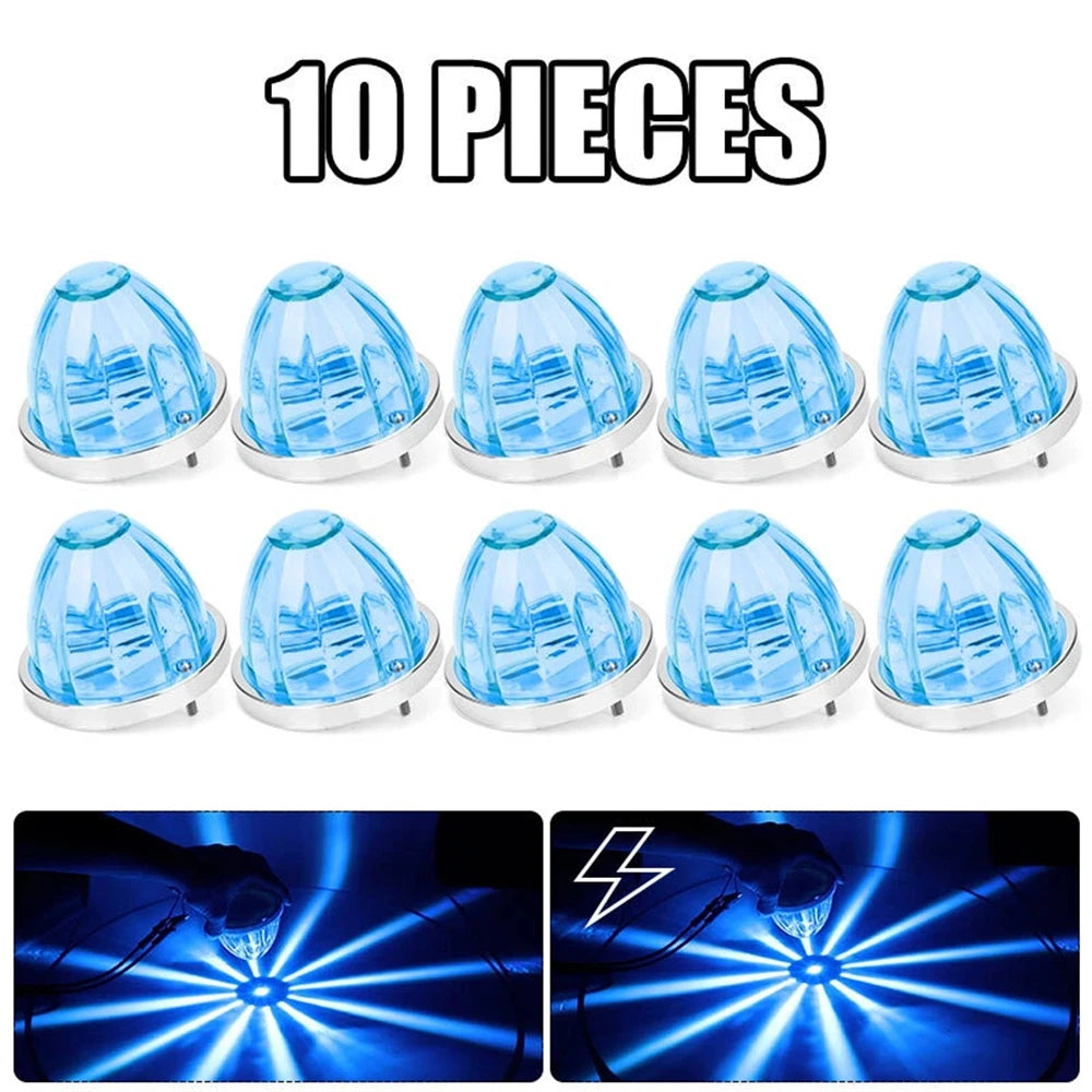 10PCS LED BIG Watermelon Lights Side Marker Clearance Truck Trailer Turn Signal Starburst Water Melon Lights for Semi Truck