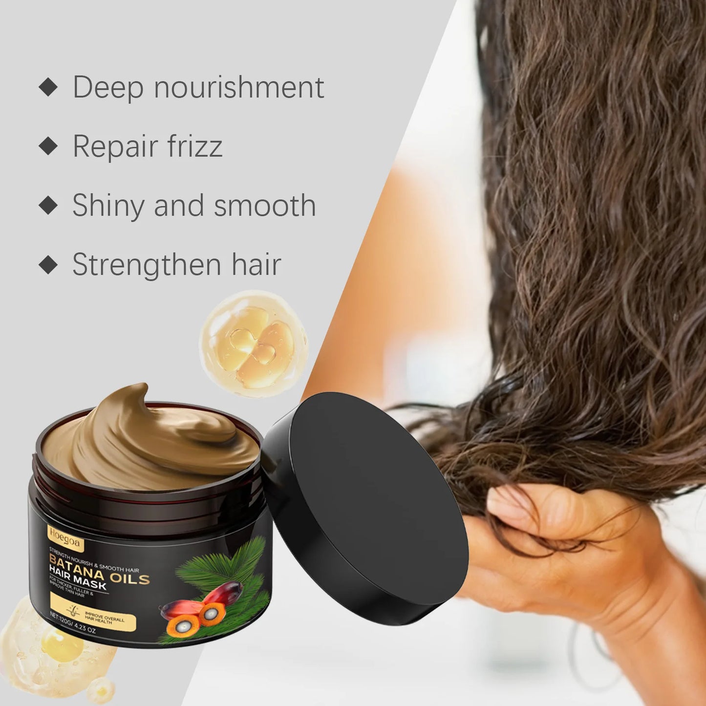 100% Pure Organic Hair Mask Batana Oil Hair Growth Oil Natural Treatment Nourishing Reduce Hair Loss Anti-Breakage Hair Products