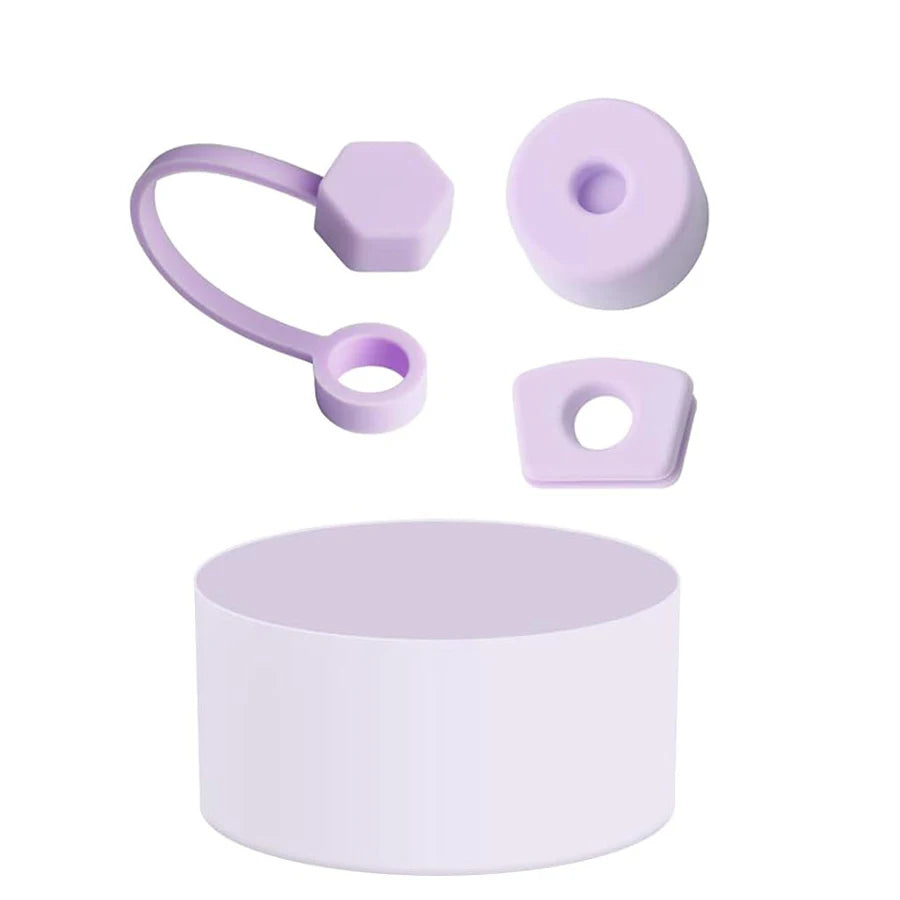 Tumbler Accessories Set for Stanley Cup 3Pcs Silicone Spill Proof Stopper 1Pcs Silicone Boot for 40oz & 30oz Tumbler 10 mm Straw