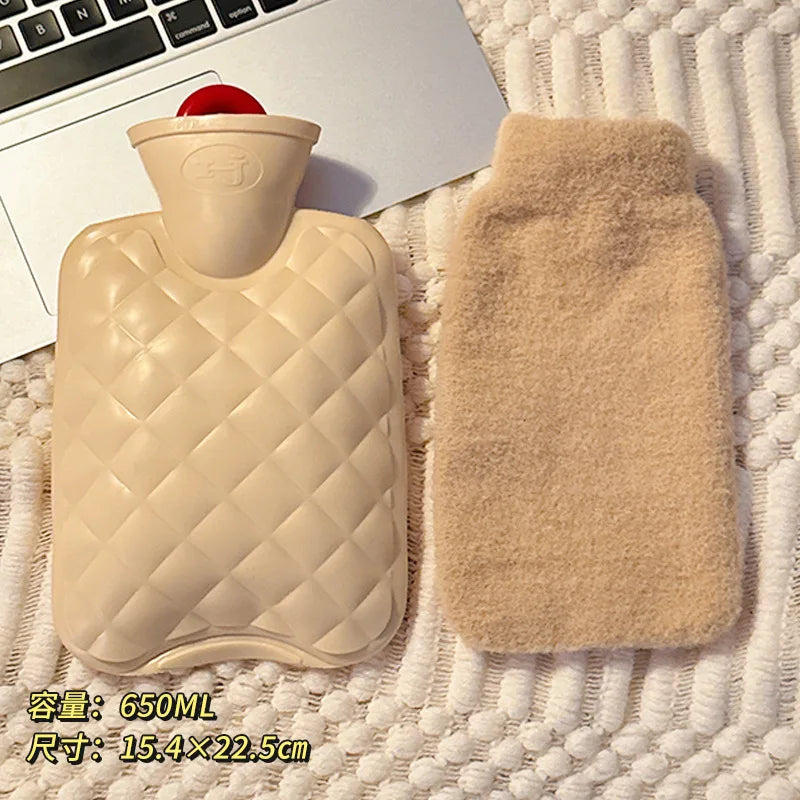 300/650ML Plush  Hot Water Bag  Winter Removable  Hot Water Bottle  Winter Hand Foot Warmer
