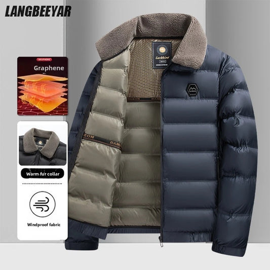 Top Grade Graphene Warmth Technology Men's New Winter Parka Jacket Windbreaker Diamond Quilted Bubble Puffer Coats
