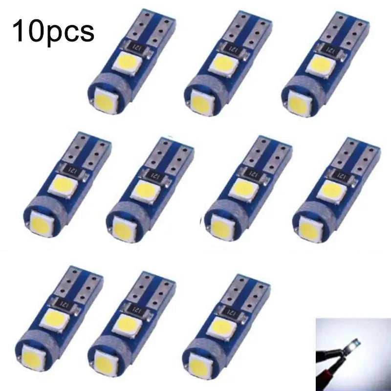 10Pcs T5 3030 3SMD LED Bulb Car Interior Light High Bright Dashboard Warming Indicator Wedge Auto Instrument Lamps