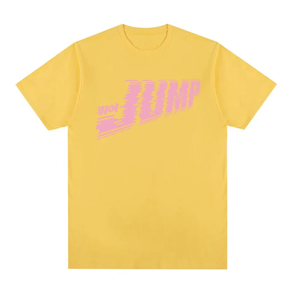 PINK JUMP T Shirt Summer Fashion Men/Women Harajuku Aesthetic Letter Print T-Shirt Unisex High Quality Casual Tees Shirts